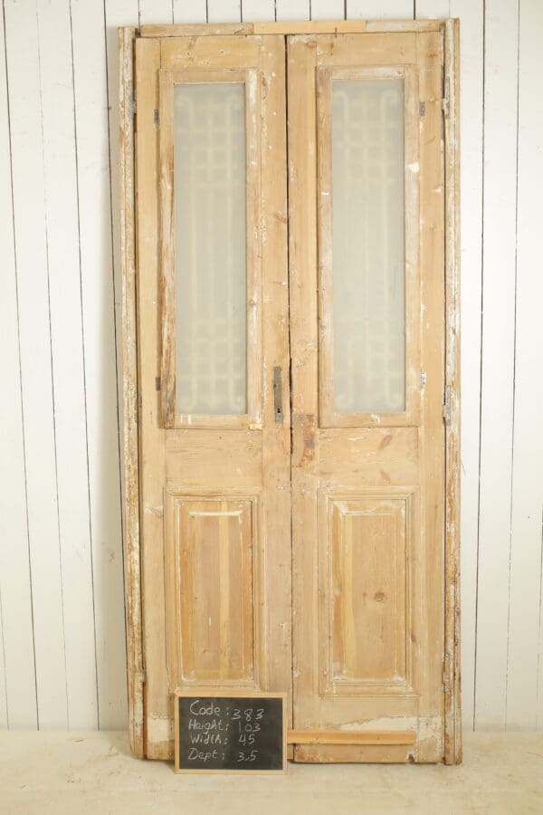 Antique French Glass Door with Iron (Set) - Lot 383 - Image 3
