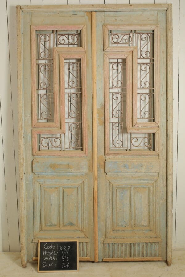 Antique French Door with Iron (Set) - Lot 387