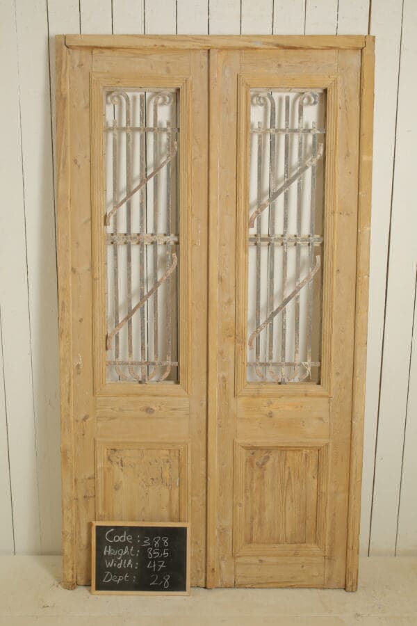 Antique French Door with Iron (Set) - Lot 388