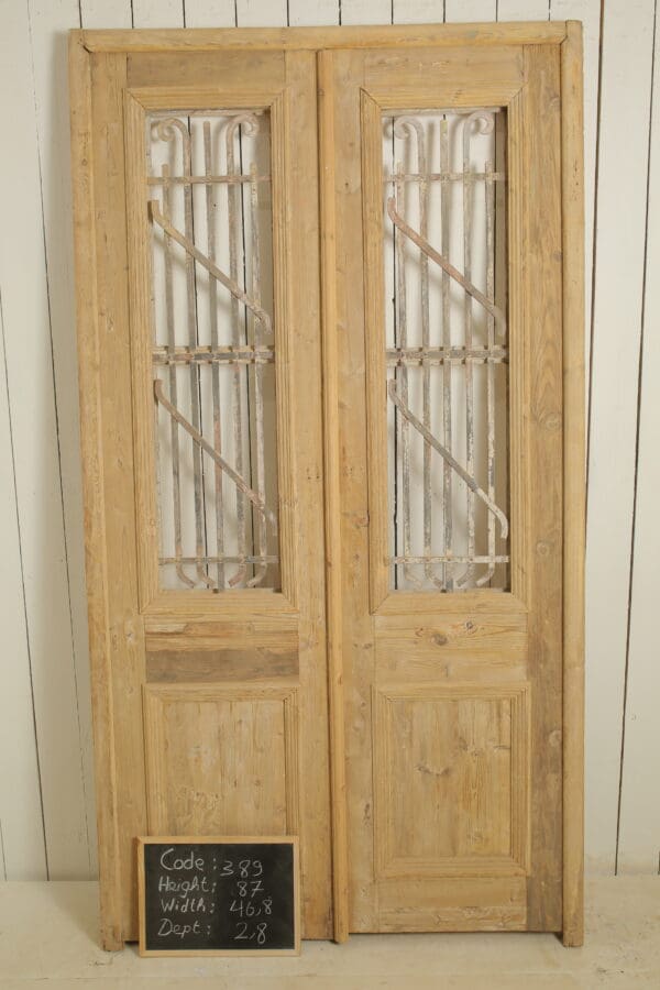 Antique French Door with Iron (Set) - Lot 389