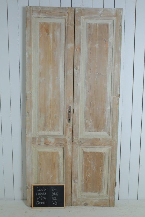 Antique Solid Wood French Doors (Set) - Lot 24 - Image 3