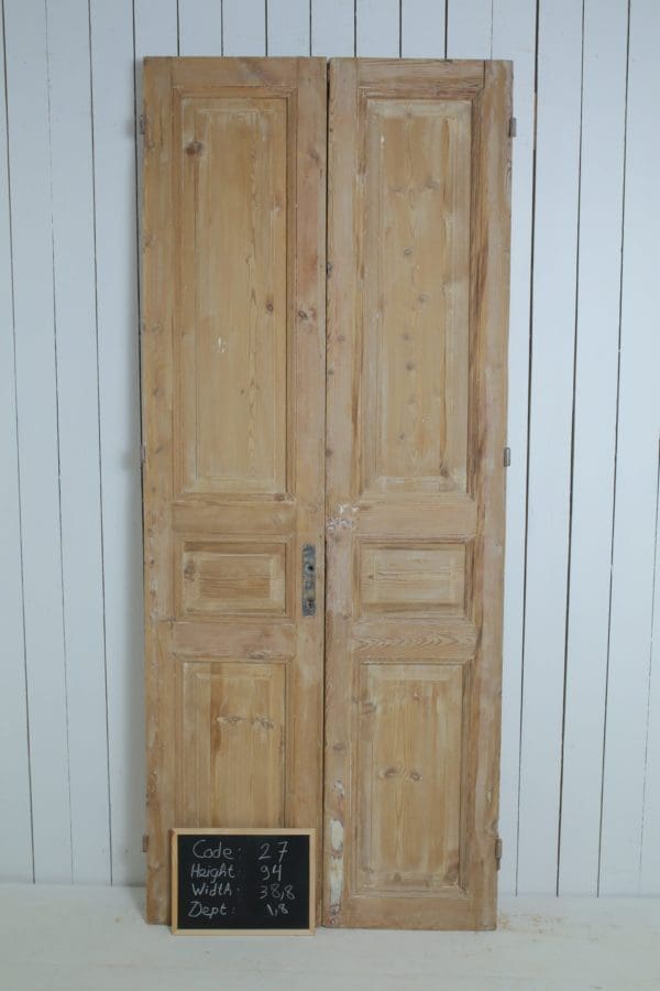 Antique Solid Wood French Doors (Set) - Lot 27 - Image 3