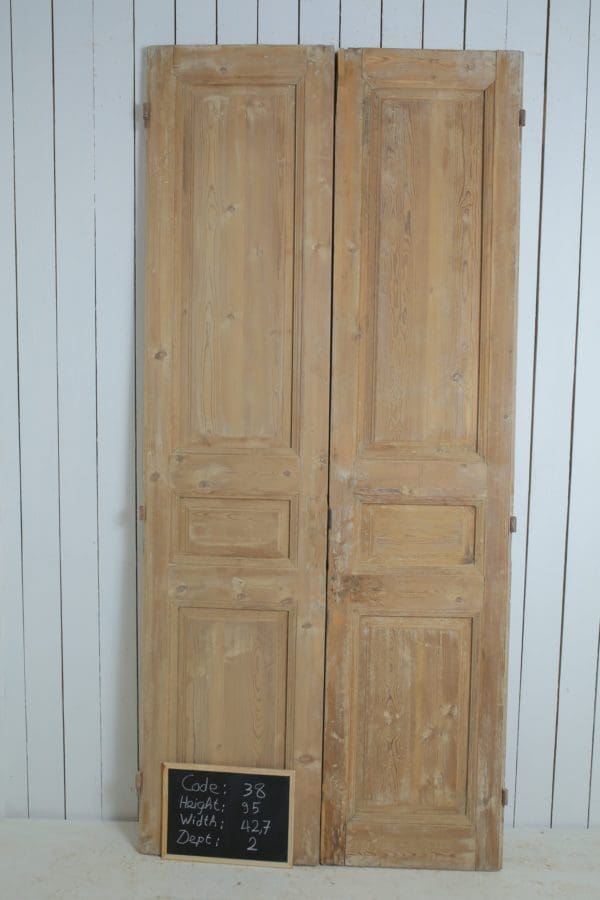 Antique Solid Wood French Doors (Set) - Lot 38 - Image 3