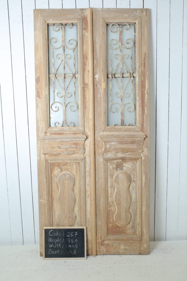 Antique French Glass Door with Iron (Set) - Lot 257