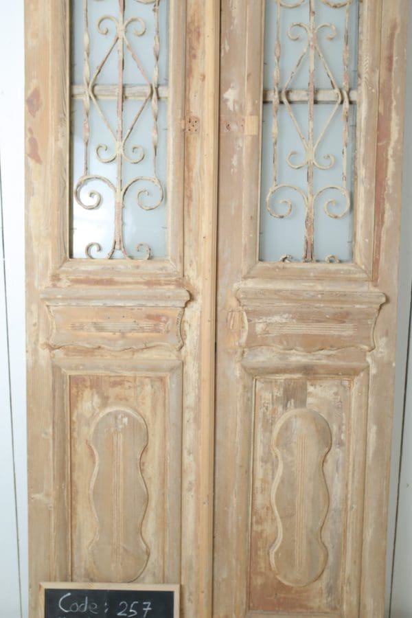 Antique French Glass Door with Iron (Set) - Lot 257 - Image 2