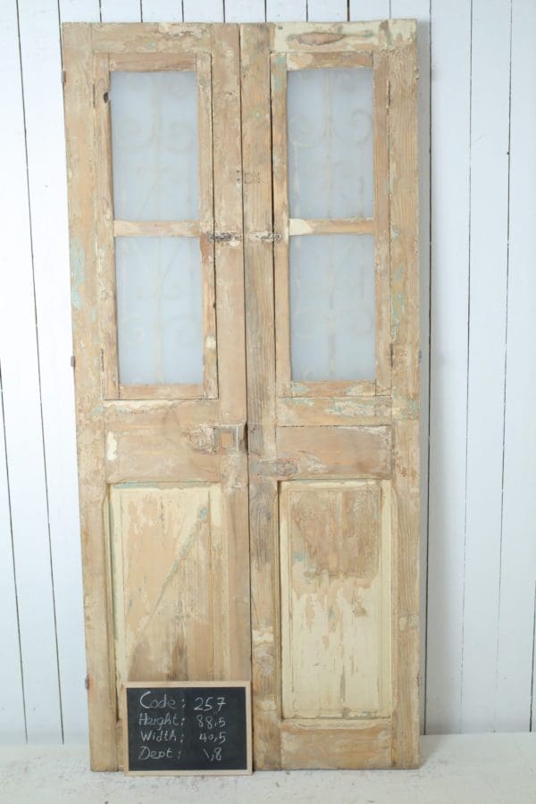 Antique French Glass Door with Iron (Set) - Lot 257 - Image 3