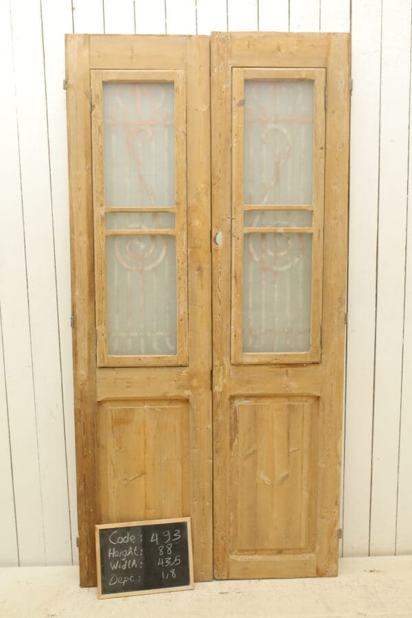 Antique French Glass Door with Iron (Set) - Lot 493 - Image 3