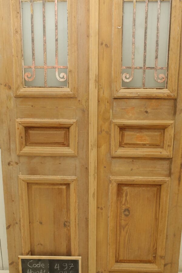 Antique French Glass Door with Iron (Set) - Lot 497 - Image 2