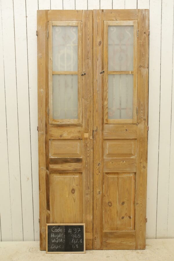 Antique French Glass Door with Iron (Set) - Lot 497 - Image 3