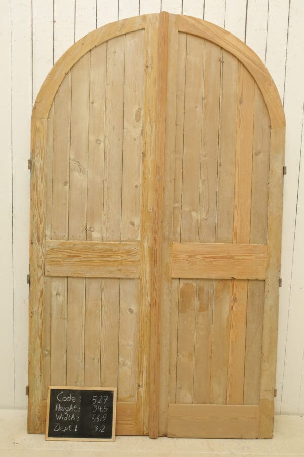 Antique French Arched Solid Wood Door (Set) - Lot 527