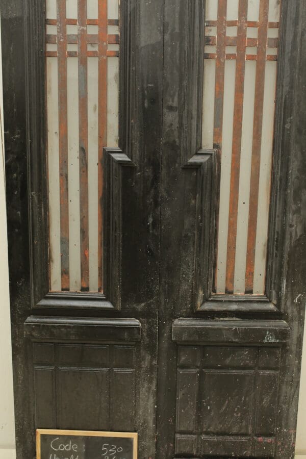 Black Antique French Glass Door with Iron (Set) - Lot 530 - Image 2