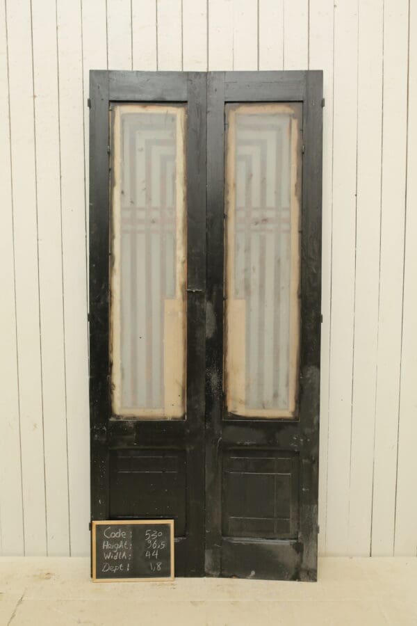 Black Antique French Glass Door with Iron (Set) - Lot 530 - Image 3