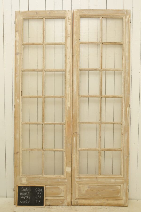 Antique French Glass Door (Set) - Lot 540 - Image 3