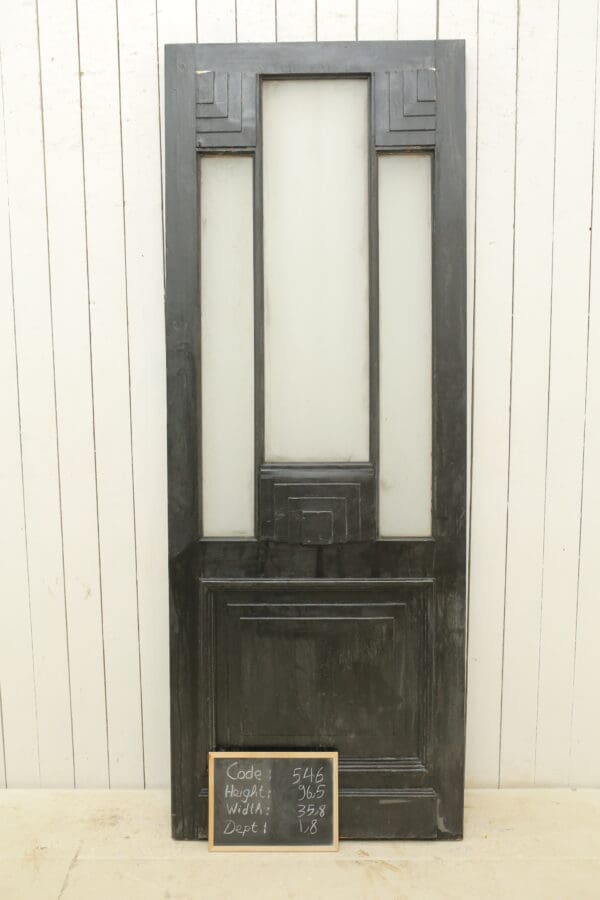 Black Antique French Glass Door - Lot 546