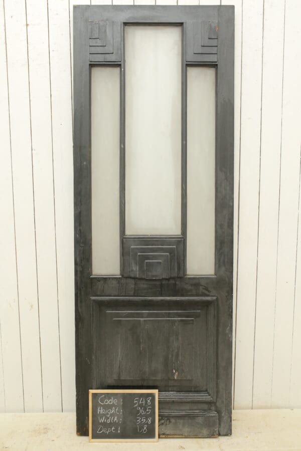 Black Antique French Glass Door - Lot 548