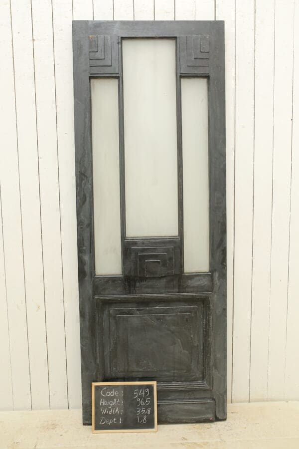 Black Antique French Glass Door - Lot 549