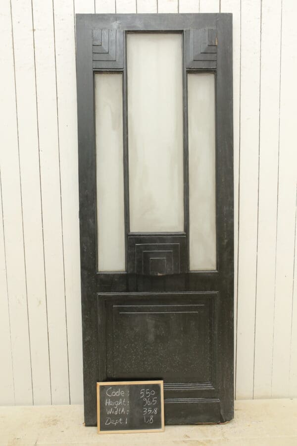 Black Antique French Glass Door - Lot 550