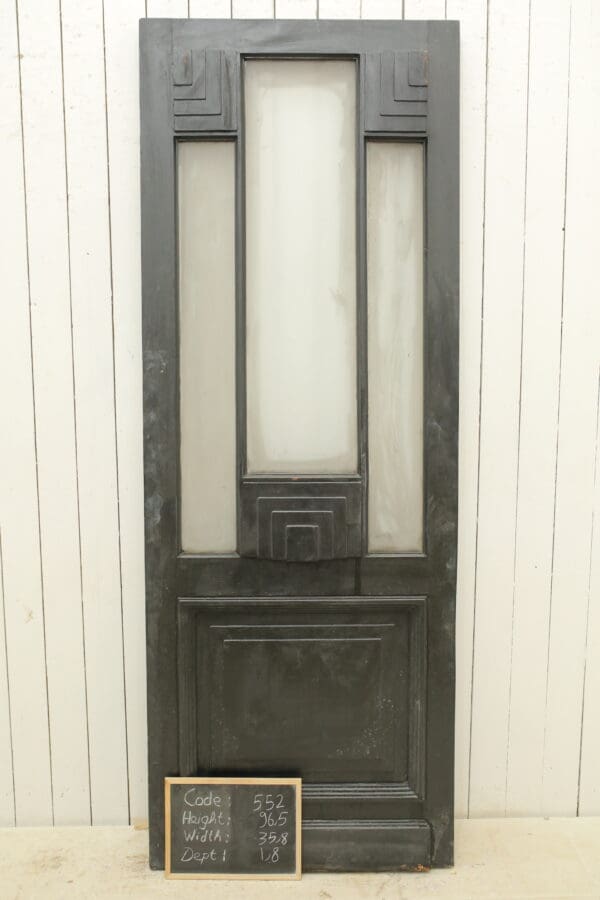 Black Antique French Glass Door - Lot 552